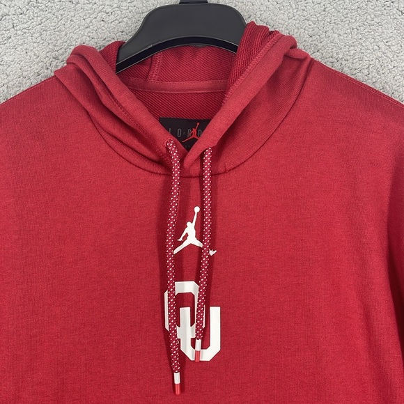 Air Jordan Oklahoma University Dri-Fit hoodie maroon kangaroo pocket men’s Large - Picture 5 of 14